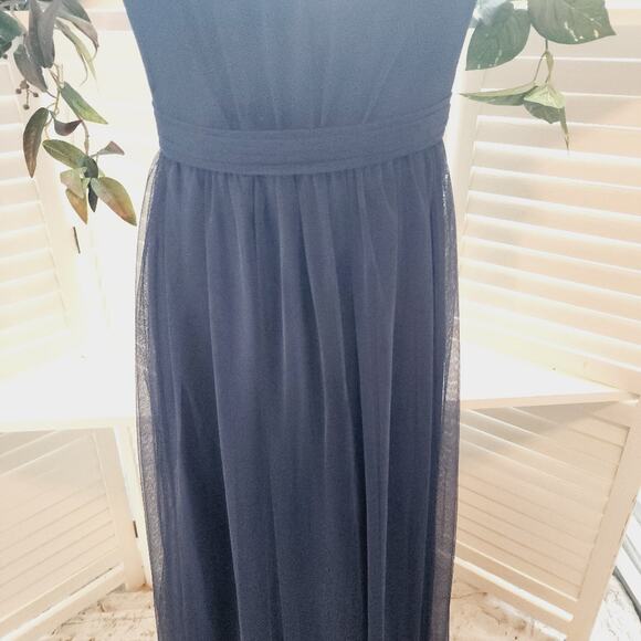 Amsale Navy Blue Halter Prom Dress - Picture 4 of 7